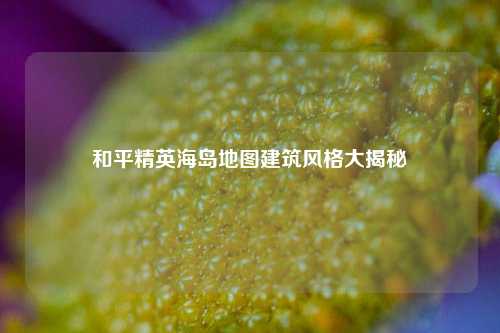 和平精英海岛地图建筑风格大揭秘 和平精英海岛地图建筑风格大揭秘