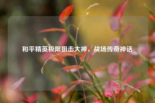 和平精英极限狙击大神,战场传奇神话