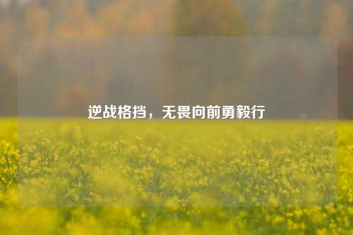 逆战格挡,无畏向前勇毅行