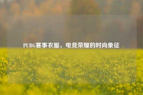 PUBG赛事衣服，电竞荣耀的时尚象征