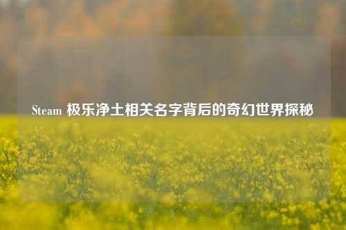 Steam 极乐净土相关名字背后的奇幻世界探秘