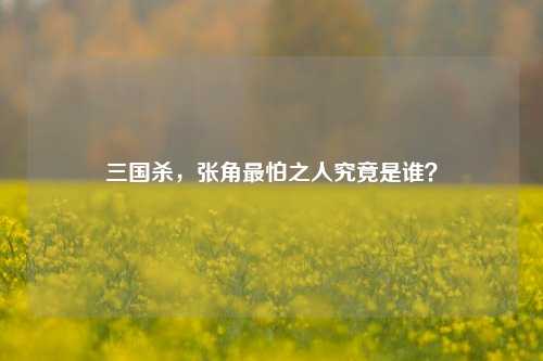 三国杀，张角最怕之人究竟是谁？