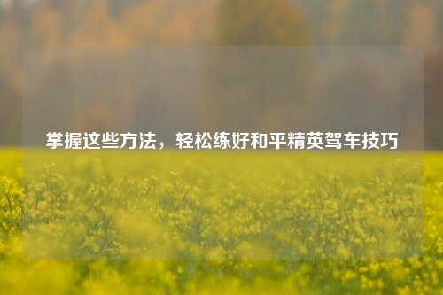 掌握这些方法，轻松练好和平精英驾车技巧