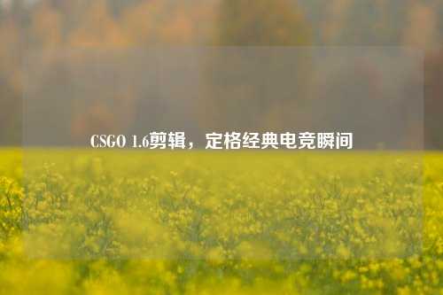 CSGO 1.6剪辑，定格经典电竞瞬间