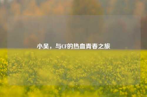 小吴，与CF的热血青春之旅
