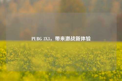 PUBG 3X3，带来激战新体验