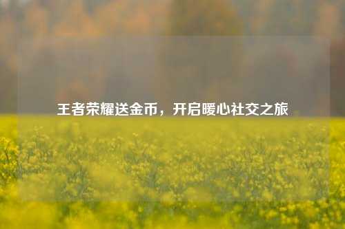 王者荣耀送金币,开启暖心社交之旅