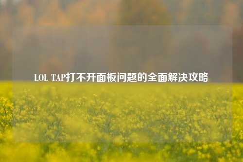 LOL TAP打不开面板问题的全面解决攻略