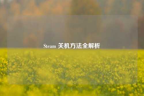 Steam 关机方法全解析