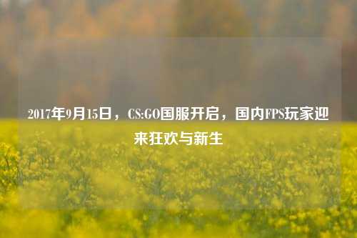 2017年9月15日，CS:GO国服开启，国内FPS玩家迎来狂欢与新生