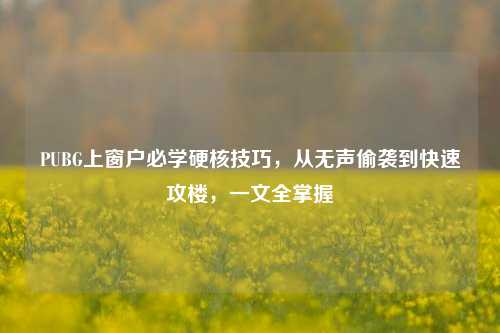 PUBG上窗户必学硬核技巧，从无声偷袭到快速攻楼，一文全掌握