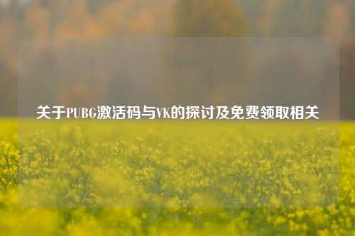 详细阅读:关于PUBG激活码与VK的探讨及免费领取相关 关于PUBG激活码与VK的探讨及免费领取相关