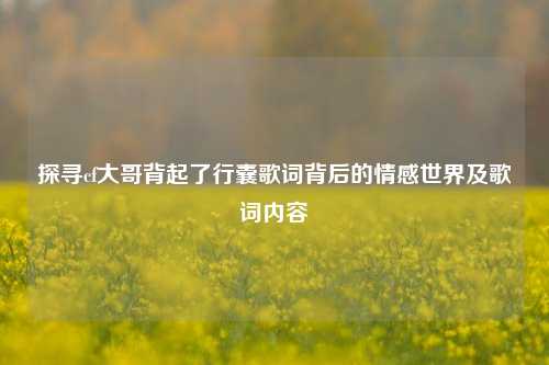 探寻cf大哥背起了行囊歌词背后的情感世界及歌词内容