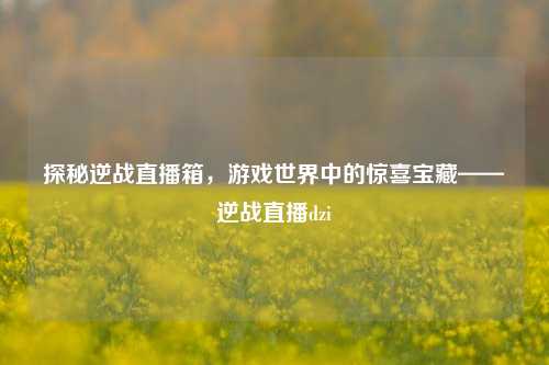 探秘逆战直播箱,游戏世界中的惊喜宝藏——逆战直播dzi
