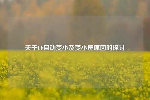 关于CF自动变小及变小屏原因的探讨