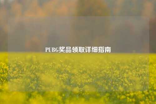 PUBG奖品领取详细指南