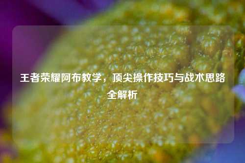 王者荣耀阿布教学，顶尖操作技巧与战术思路全解析