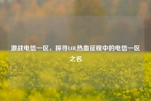激战电信一区，探寻LOL热血征程中的电信一区之名