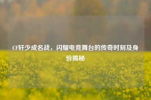 CF轩少成名战，闪耀电竞舞台的传奇时刻及身份揭秘