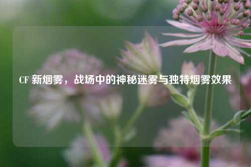 CF 新烟雾，战场中的神秘迷雾与独特烟雾效果