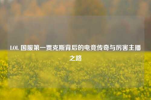LOL 国服之一贾克斯背后的电竞传奇与厉害主播之路
