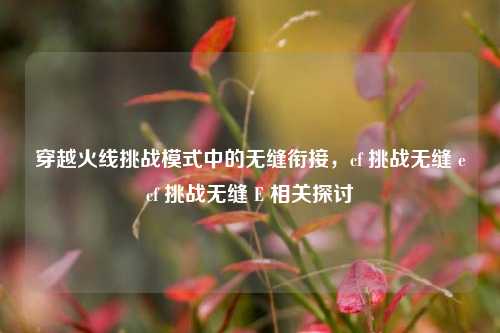 穿越火线挑战模式中的无缝衔接，cf 挑战无缝 ecf 挑战无缝 E 相关探讨