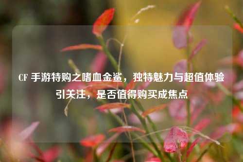 CF 手游特购之嗜血金鲨，独特魅力与超值体验引关注，是否值得购买成焦点