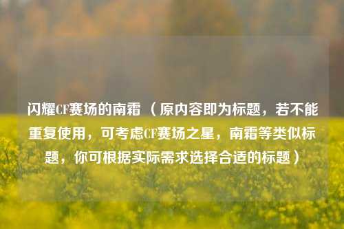 闪耀CF赛场的南霜 (原内容即为标题,若不能重复使用,可考虑CF赛场之星,南霜等类似标题,你可根据实际需求选择合适的标题)