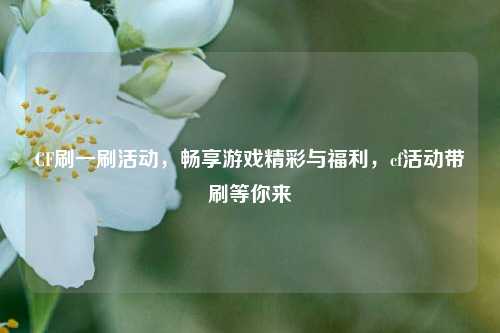 CF刷一刷活动,畅享游戏精彩与福利,cf活动带刷等你来