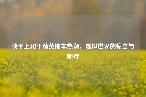 快手上和平精英抽车热潮,虚拟世界的惊喜与期待