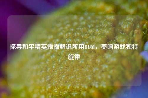 探寻和平精英露露解说所用BGM,奏响游戏独特旋律