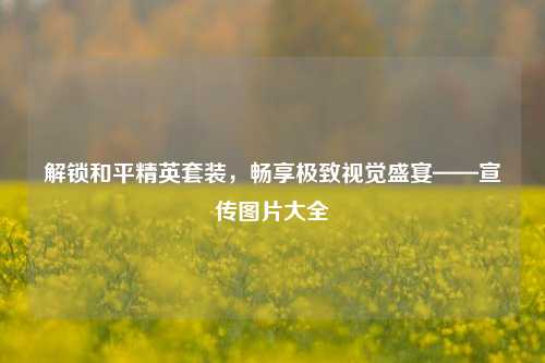 解锁和平精英套装，畅享极致视觉盛宴——宣传图片大全