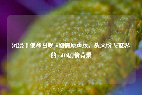 沉浸于使命召唤16剧情原声版,战火纷飞世界的cod16剧情背景