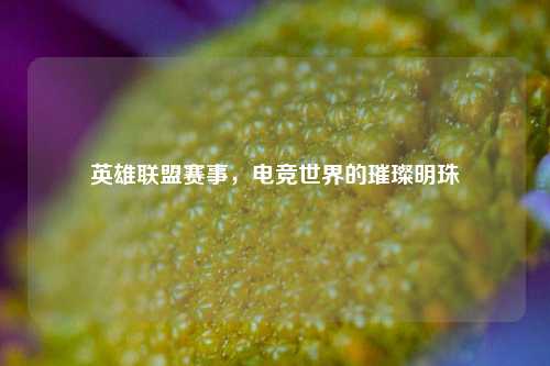 英雄联盟赛事，电竞世界的璀璨明珠