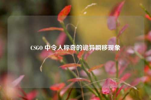 CSGO 中令人称奇的诡异瞬移现象