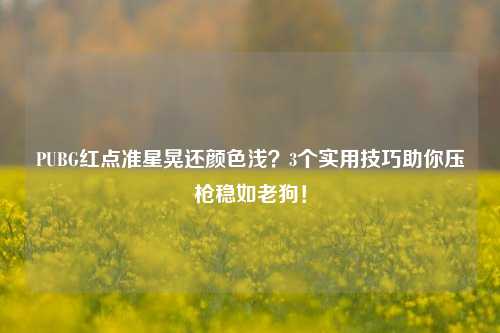 PUBG红点准星晃还颜色浅？3个实用技巧助你压枪稳如老狗！